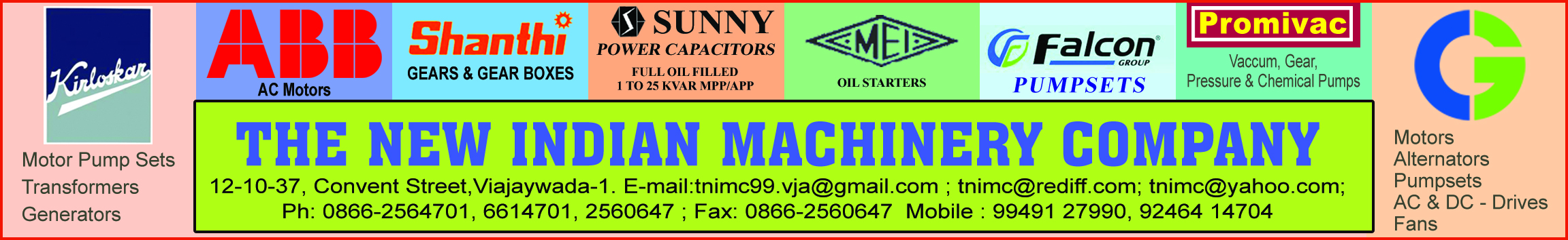 THE NEW INDIAN MACHINERY COMPANY